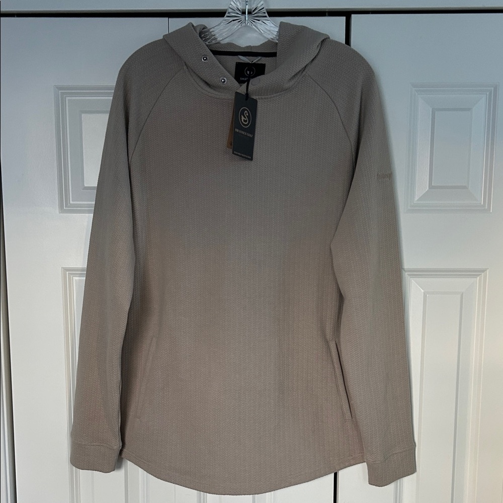 Swannies Men’s Golf Tan Textured Hoodie. L NWT